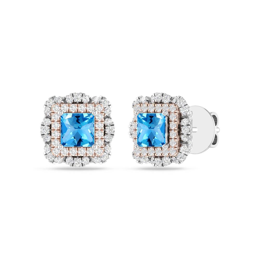 White Gold/Rose - Blue Topaz