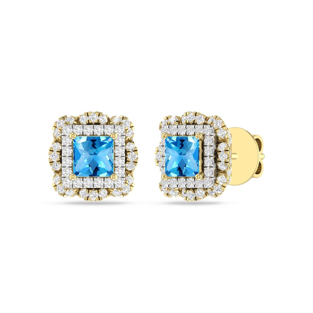 Yellow Gold/White - Blue Topaz