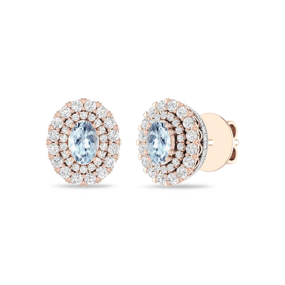 Rose Gold/White - Aquamarine