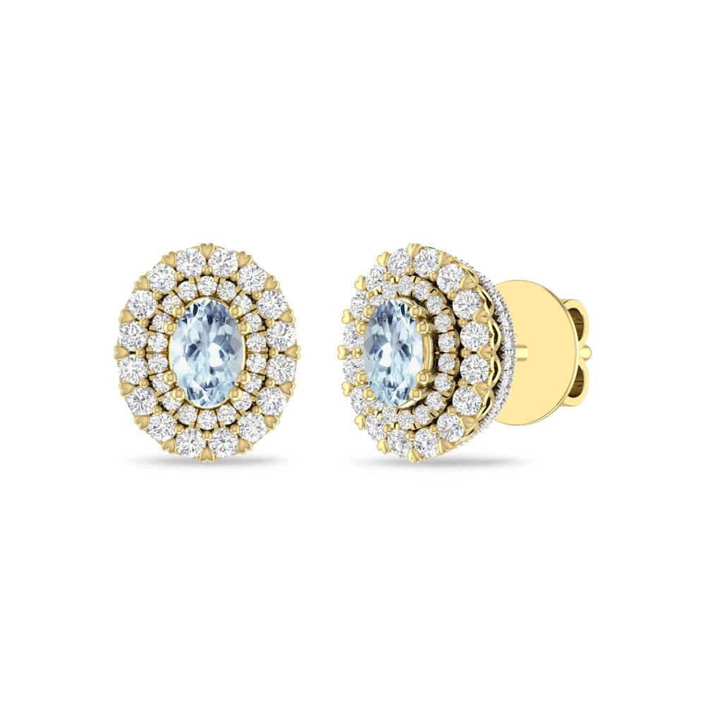 Yellow Gold/White - Aquamarine
