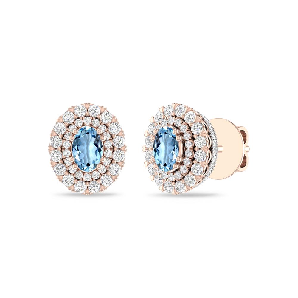 Rose Gold/White - Aquamarine