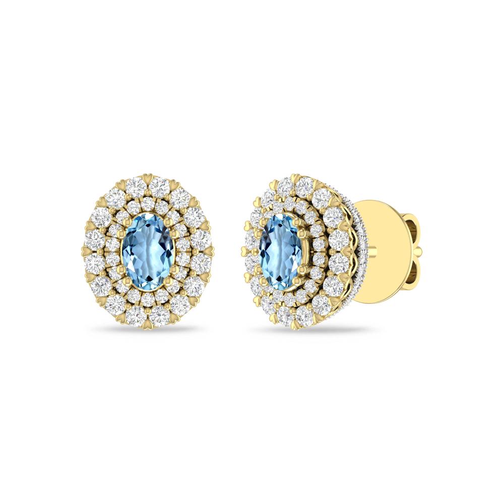 Yellow Gold/White - Aquamarine