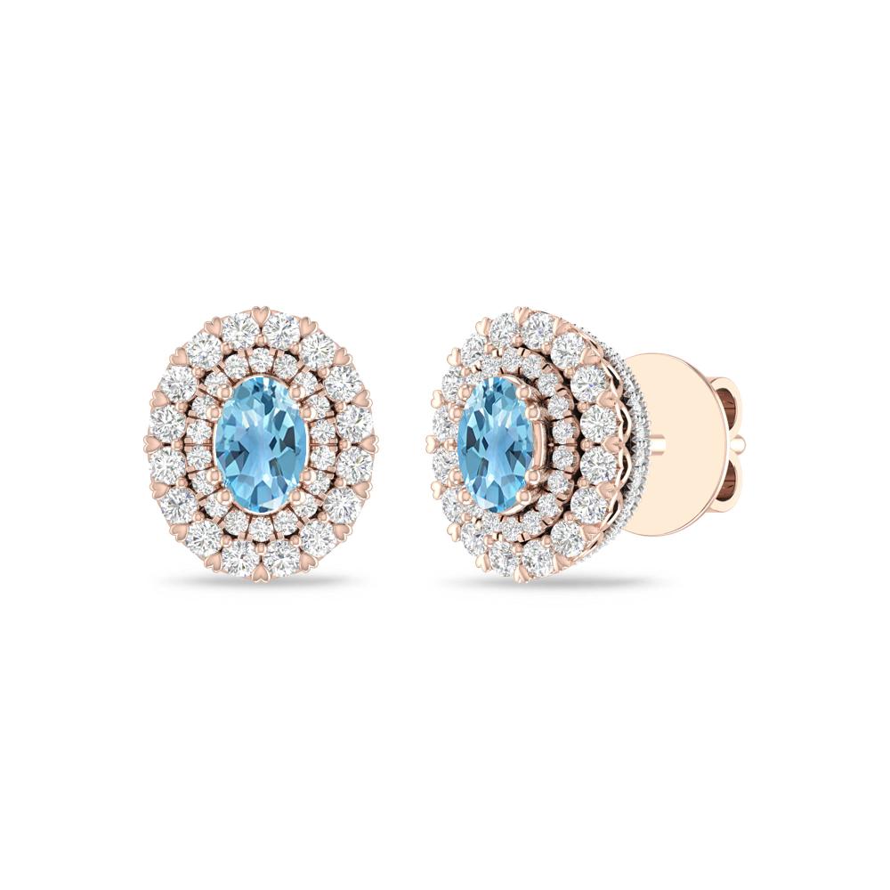 Rose Gold/White - Blue Topaz