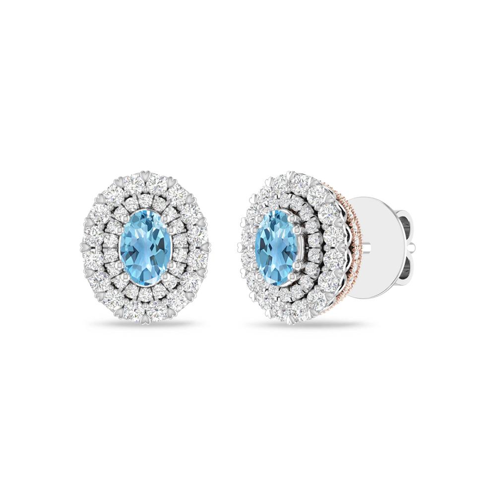 White Gold/Rose - Blue Topaz