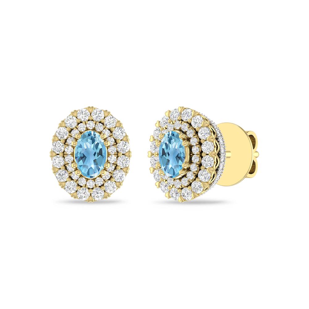 Yellow Gold/White - Blue Topaz