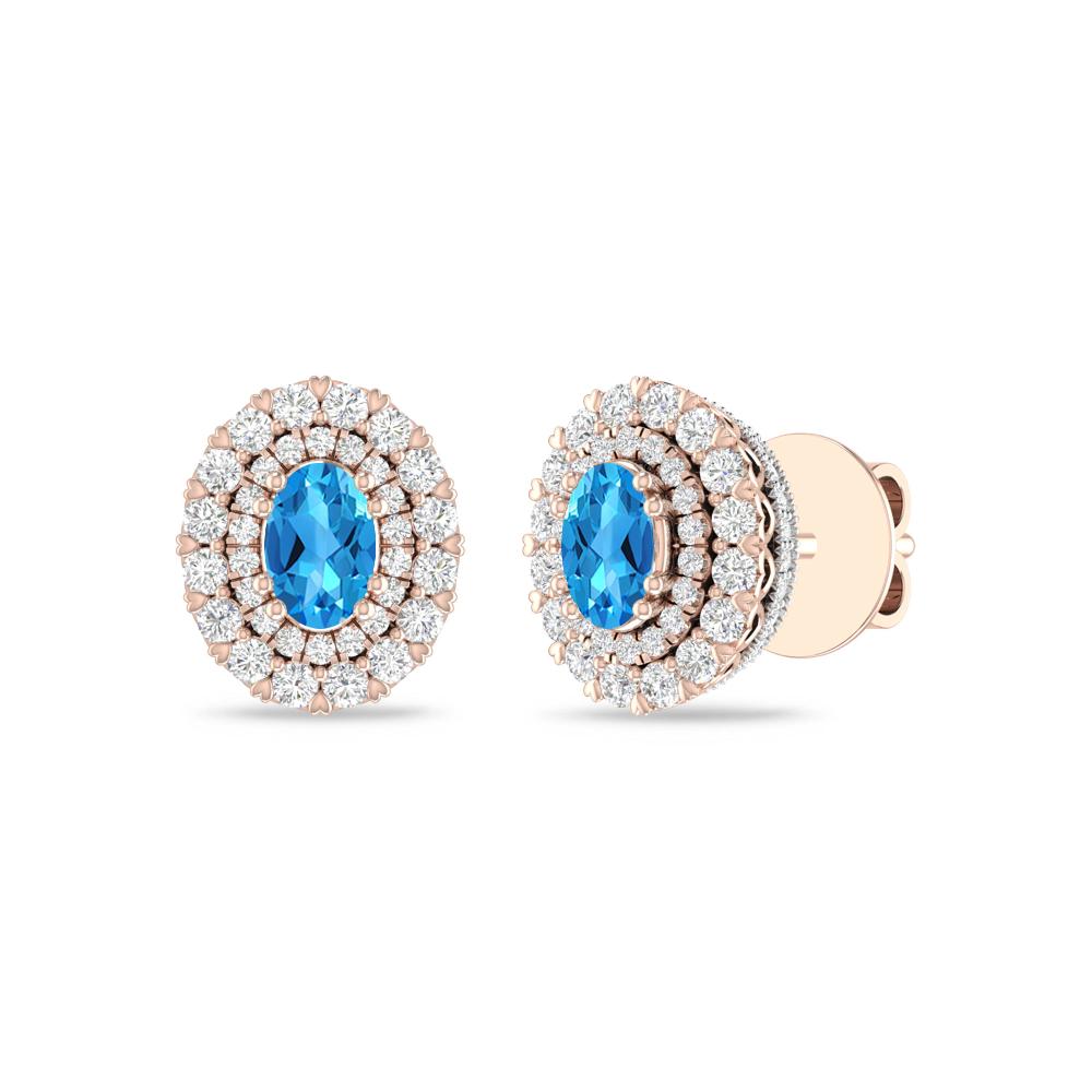 Rose Gold/White - Blue Topaz
