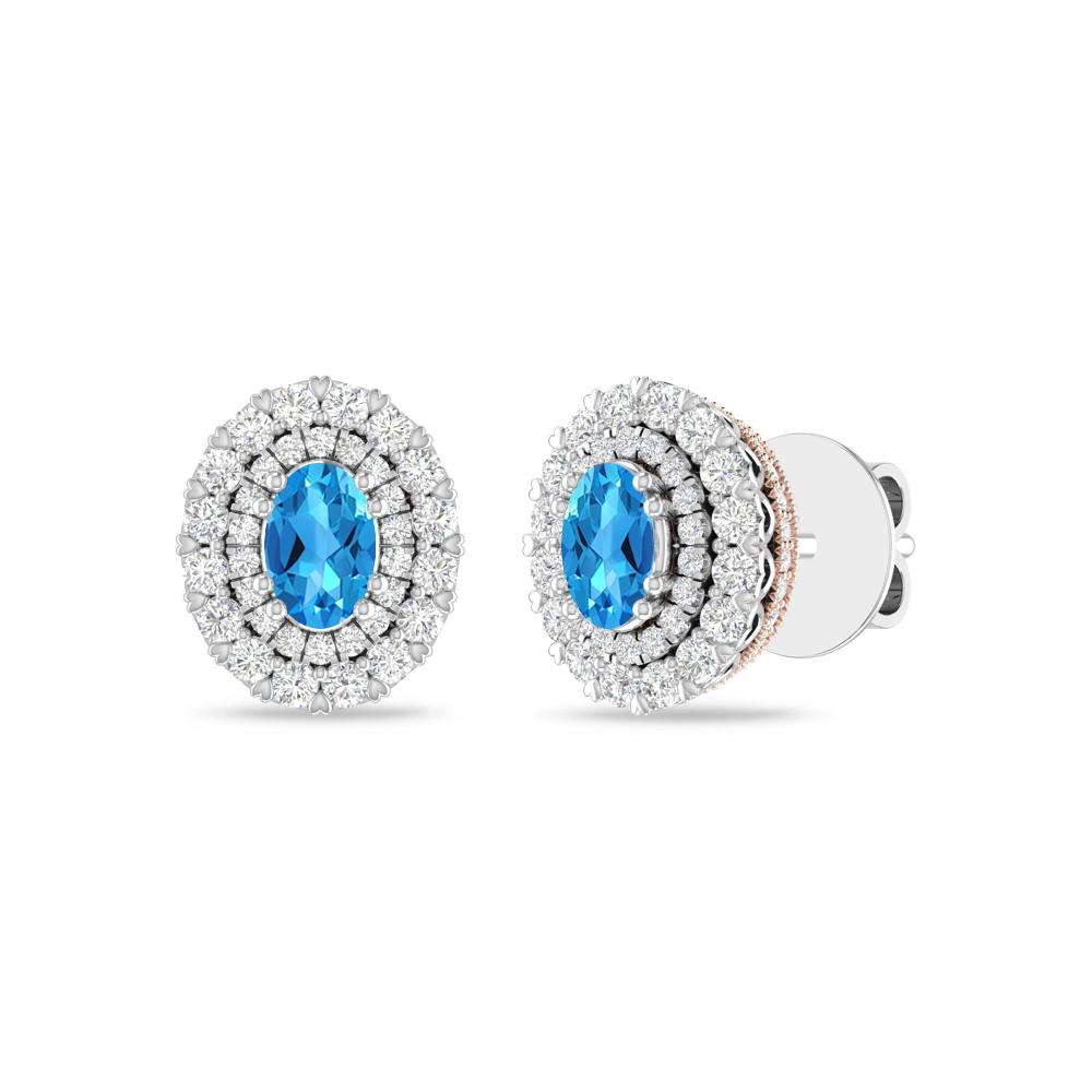 White Gold/Rose - Blue Topaz