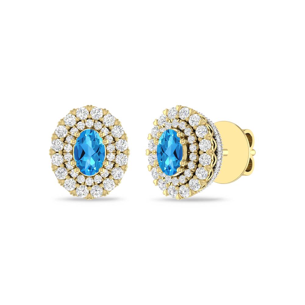 Yellow Gold/White - Blue Topaz