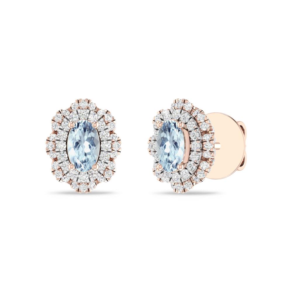 Rose Gold/White - Aquamarine