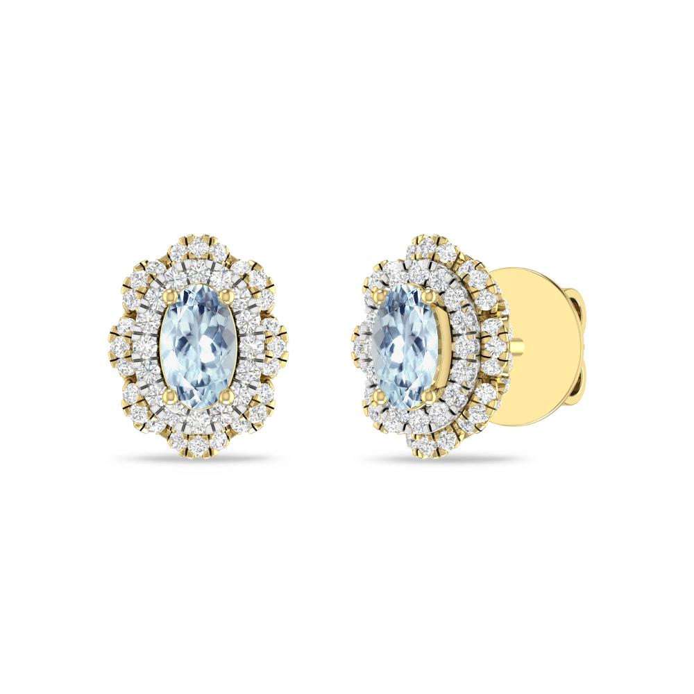 Yellow Gold/White - Aquamarine