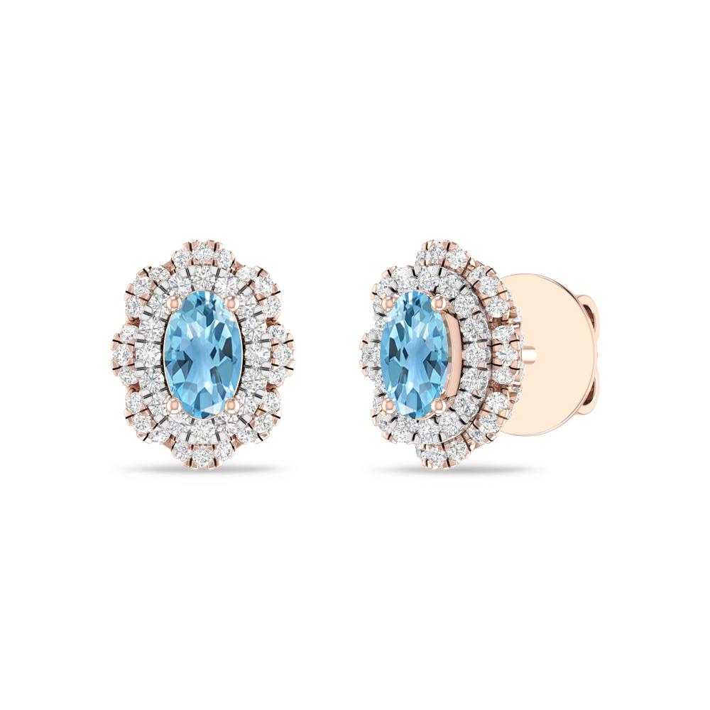 Rose Gold/White - Blue Topaz
