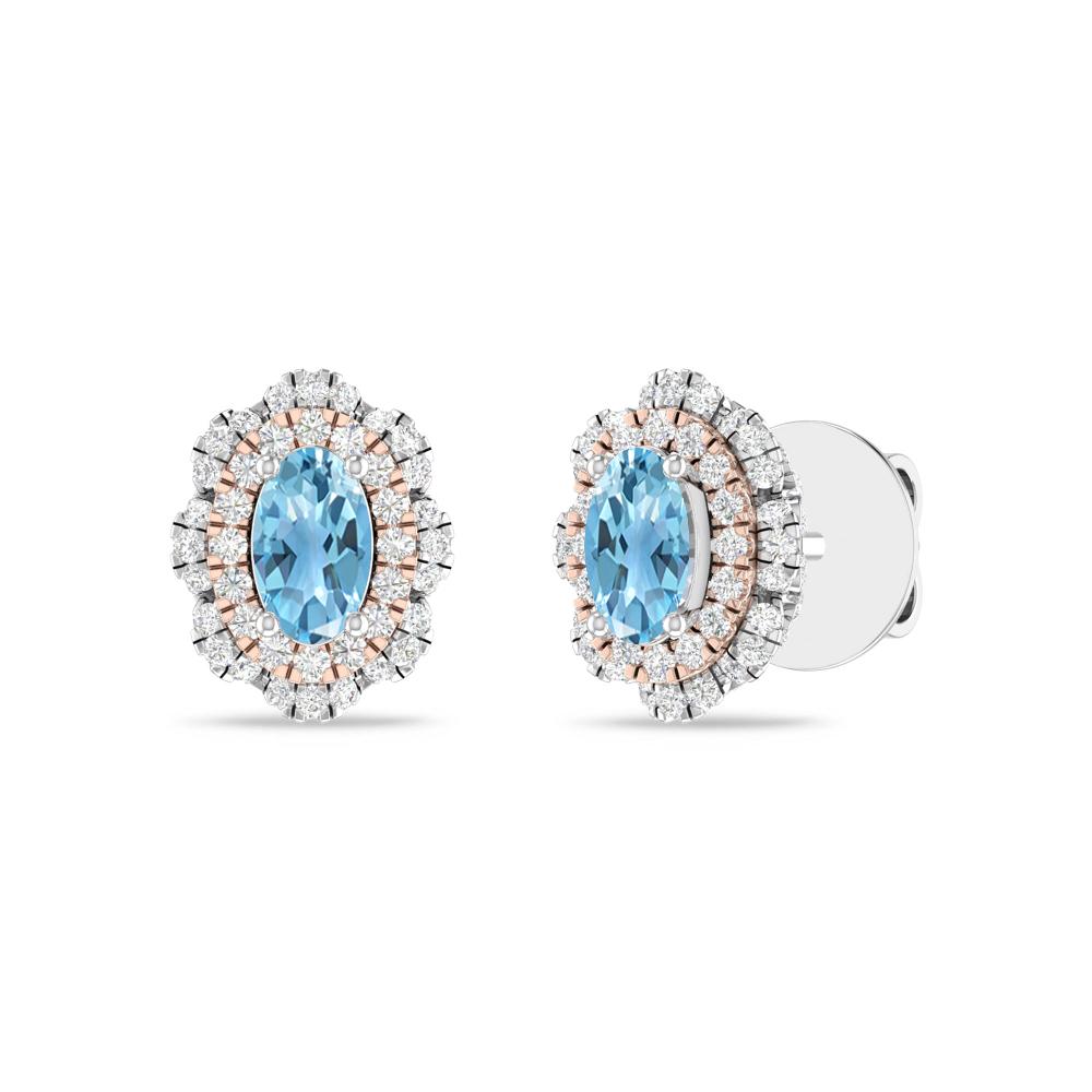 White Gold/Rose - Blue Topaz