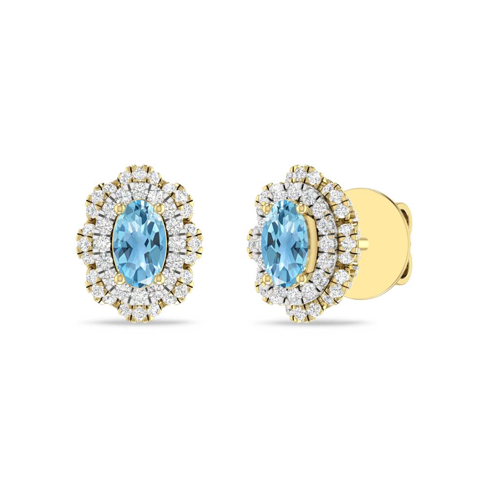 Yellow Gold/White - Blue Topaz
