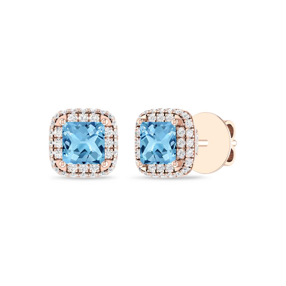 Rose Gold - Blue Topaz