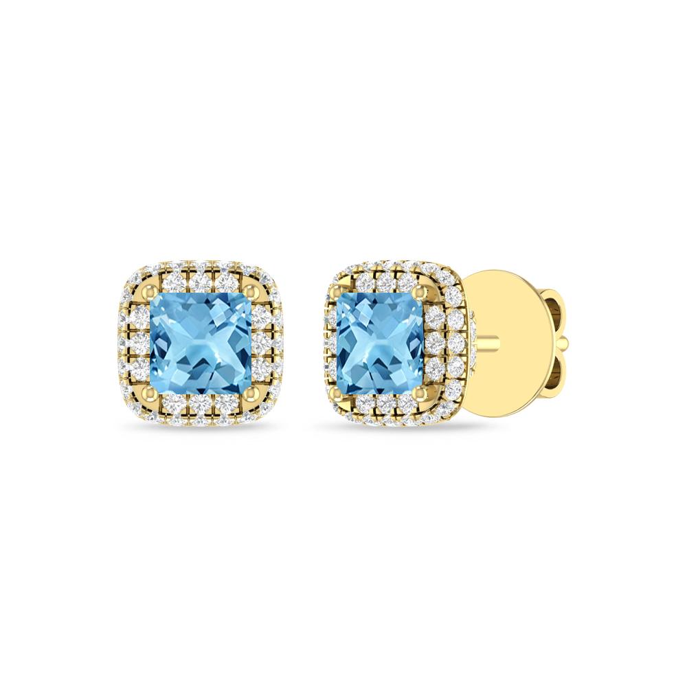 Yellow Gold - Blue Topaz
