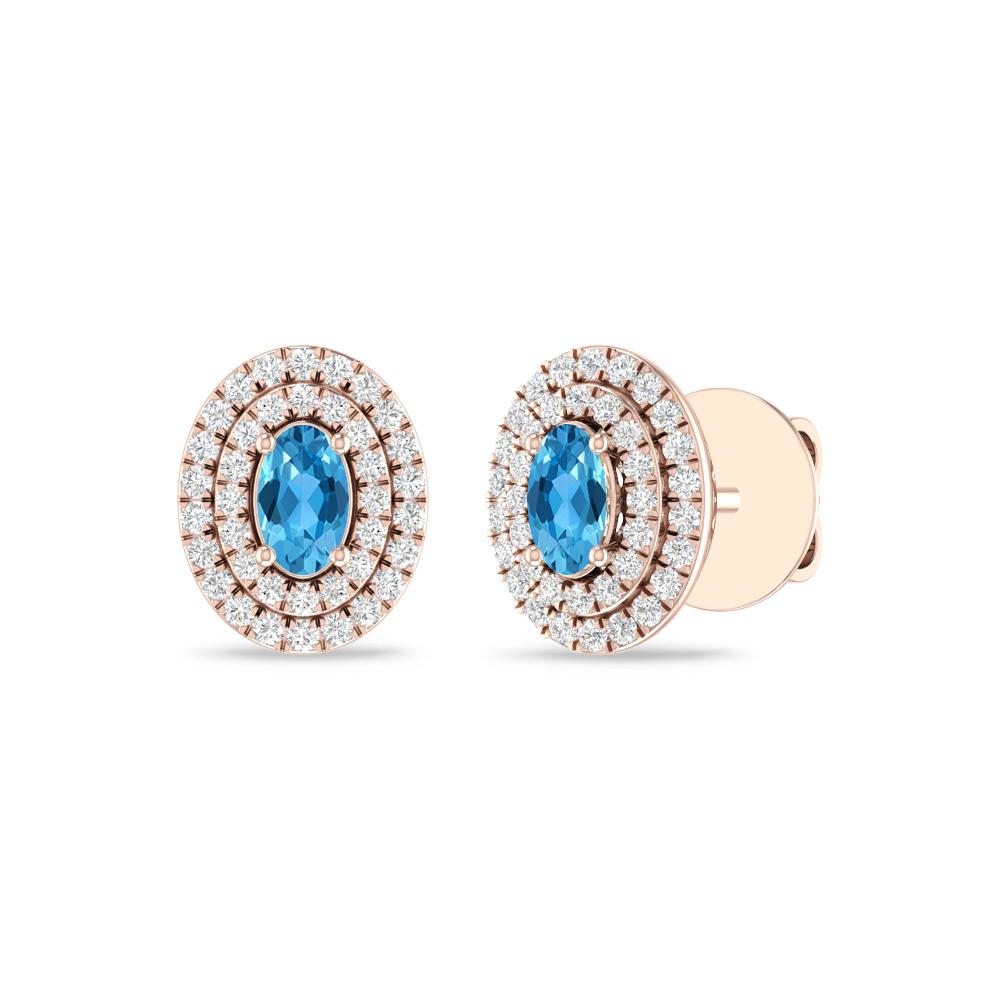 Rose Gold - Blue Topaz