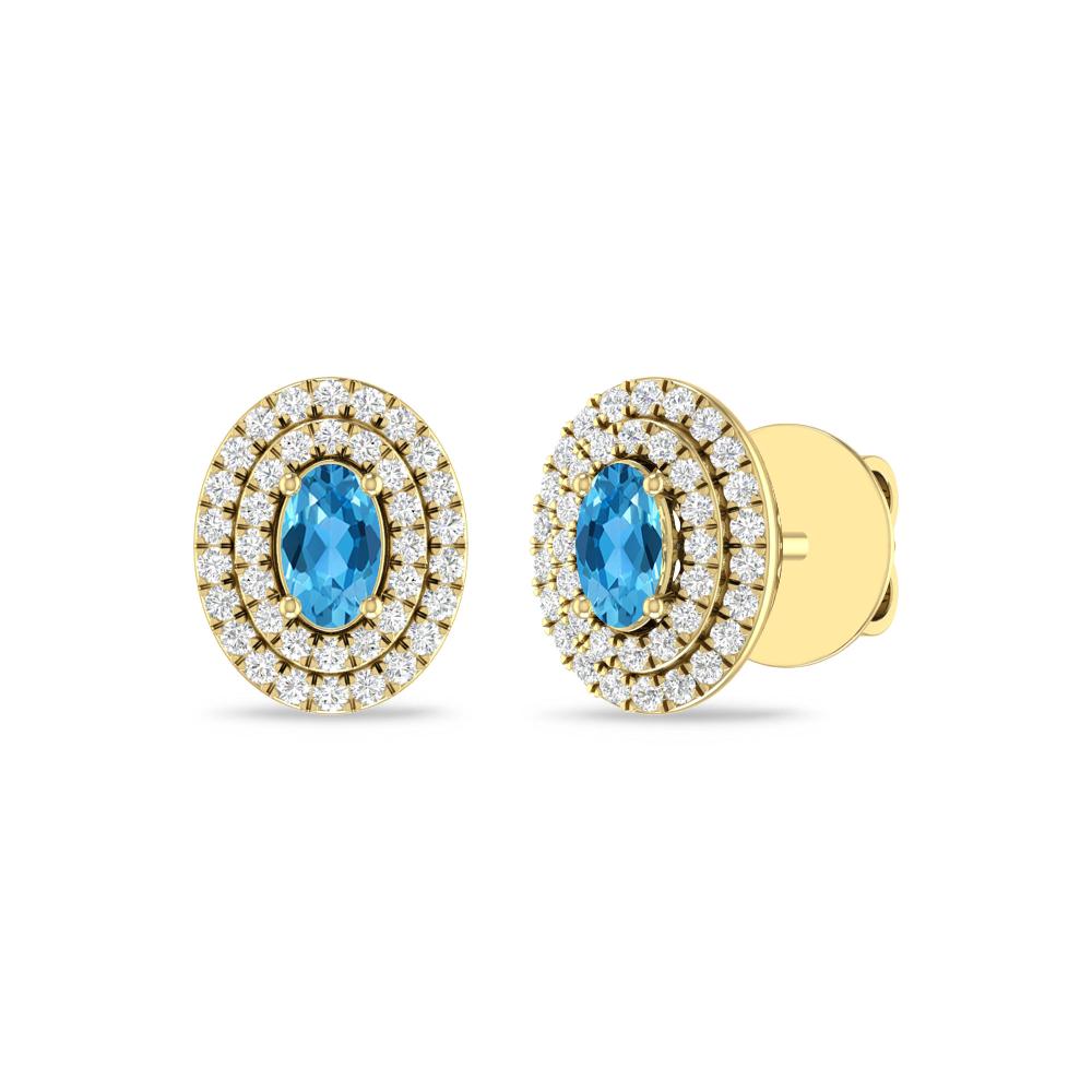Yellow Gold - Blue Topaz