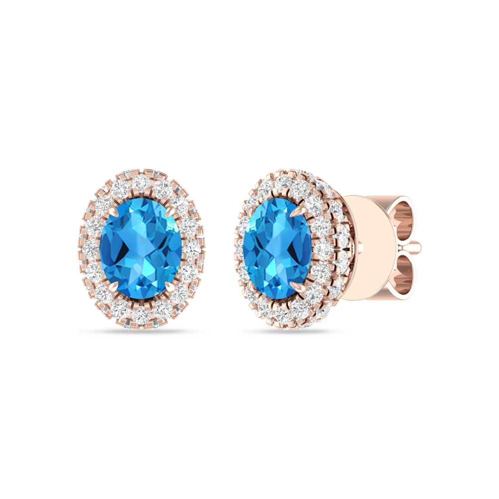 Rose Gold - Blue Topaz