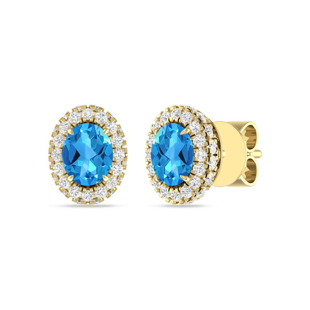 Yellow Gold - Blue Topaz