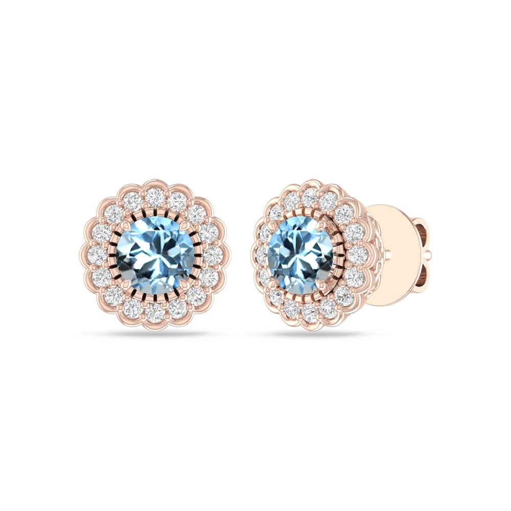 Rose Gold - Aquamarine
