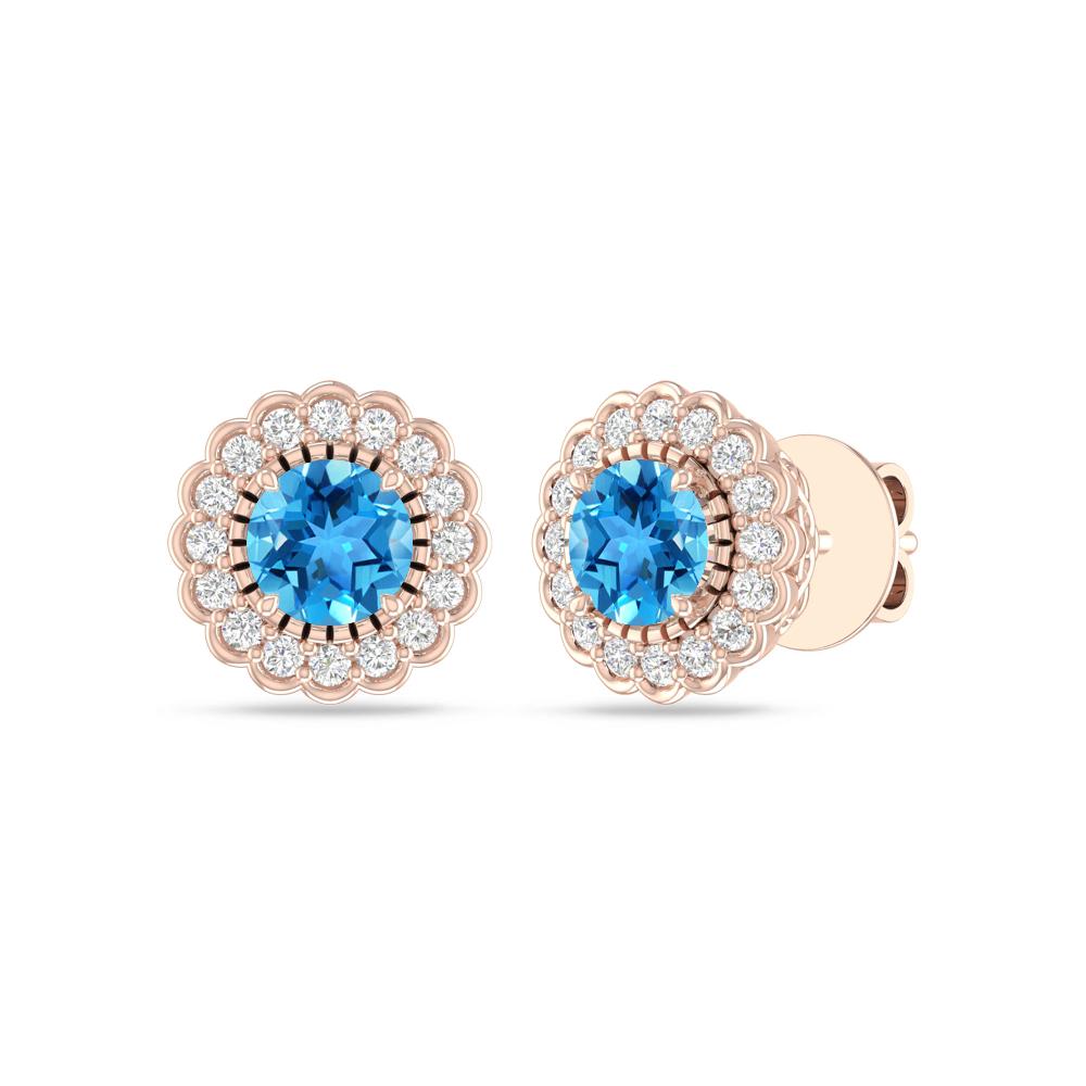 Rose Gold - Blue Topaz