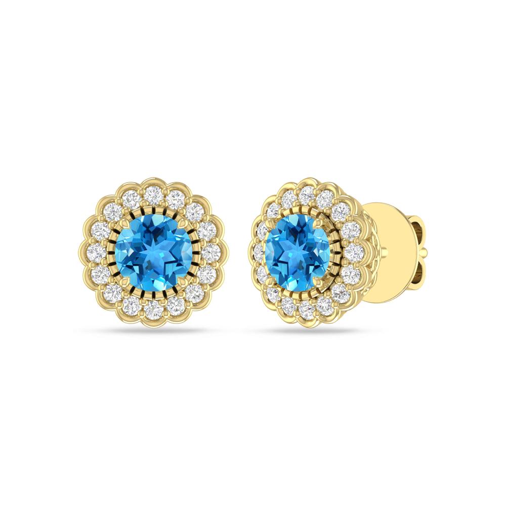 Yellow Gold - Blue Topaz