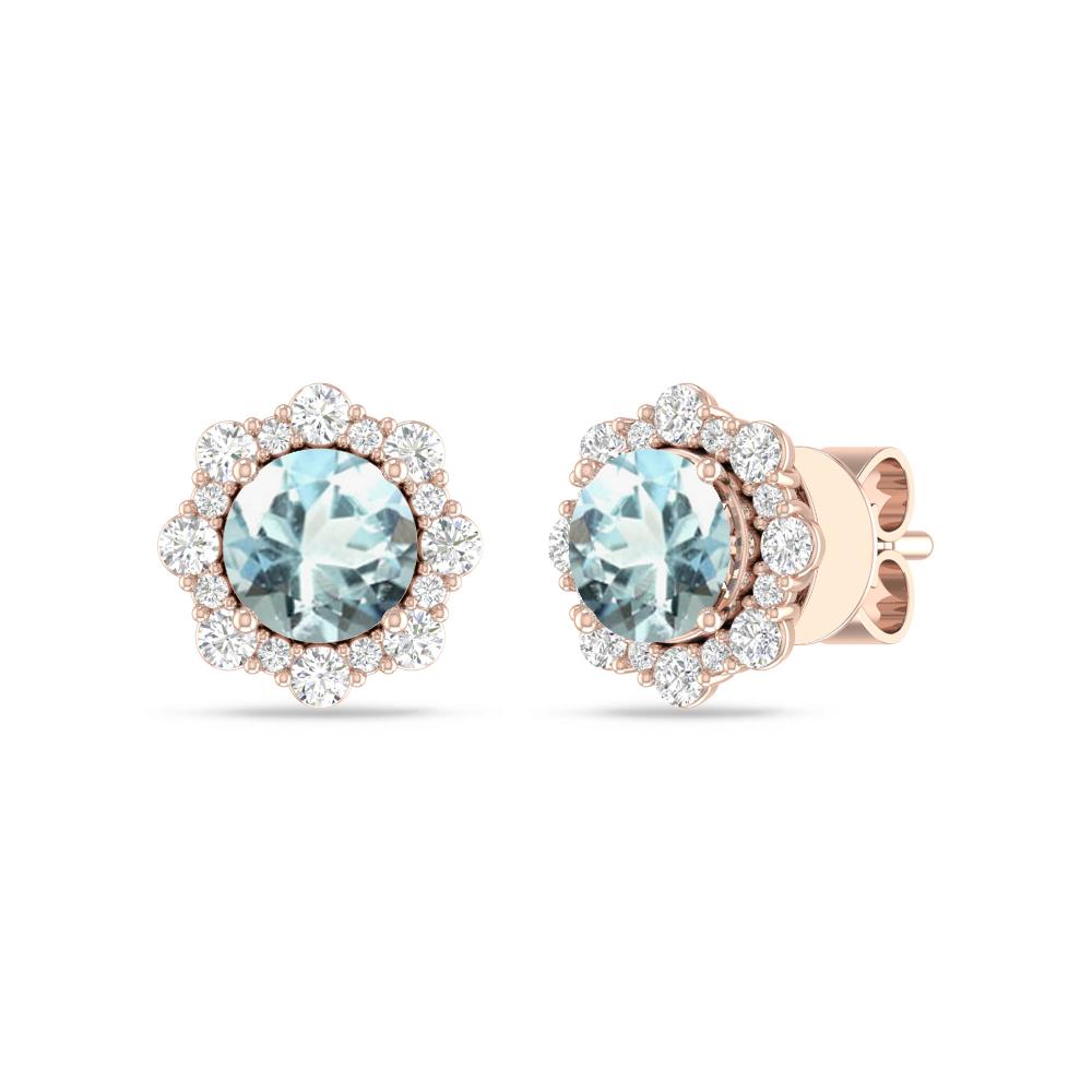 Rose Gold - Aquamarine