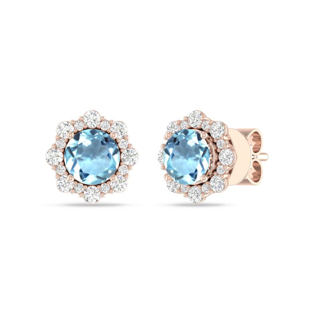 Rose Gold - Aquamarine
