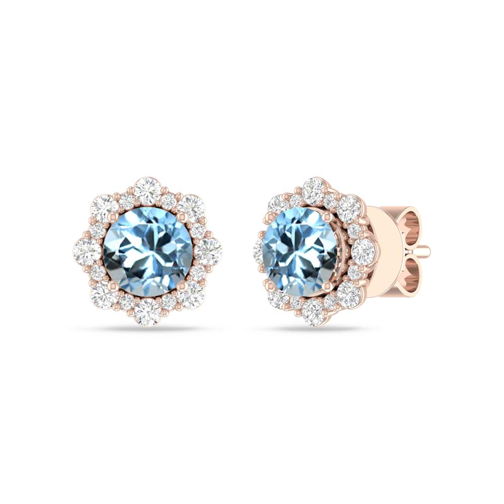 Rose Gold - Aquamarine
