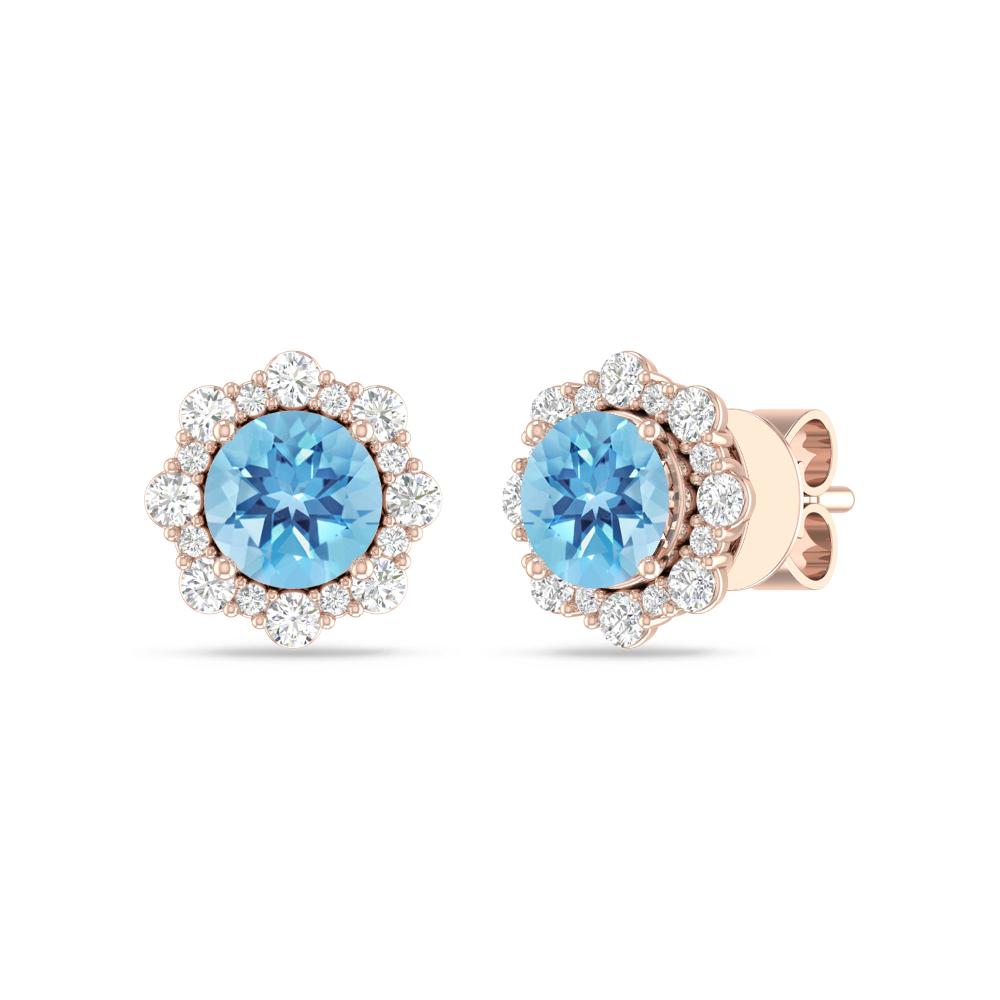 Rose Gold - Blue Topaz