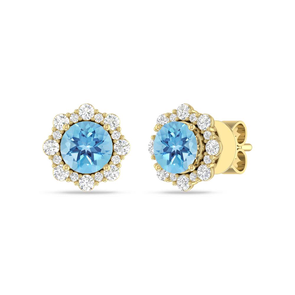 Yellow Gold - Blue Topaz