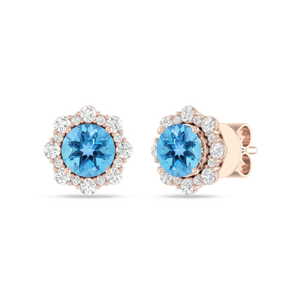 Rose Gold - Blue Topaz