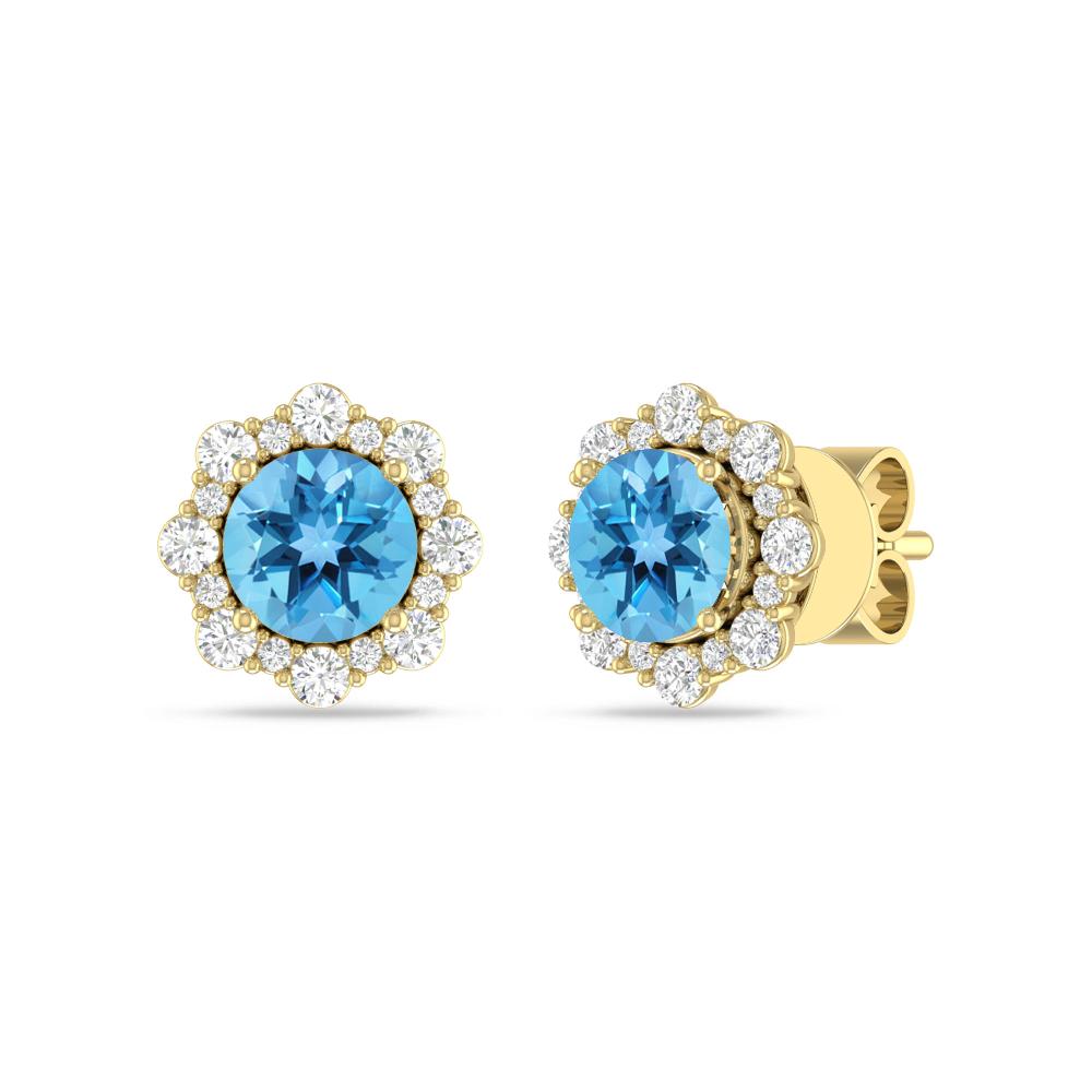 Yellow Gold - Blue Topaz