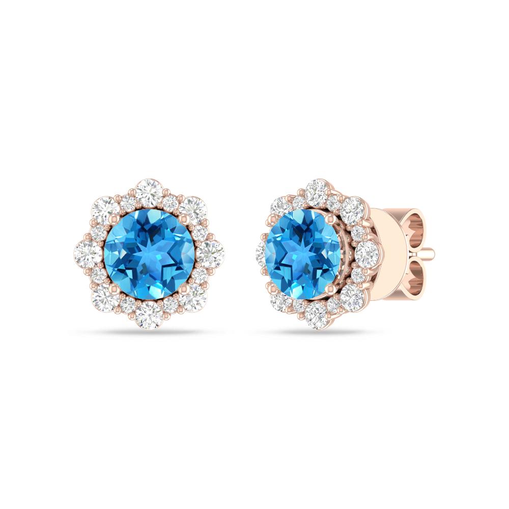 Rose Gold - Blue Topaz