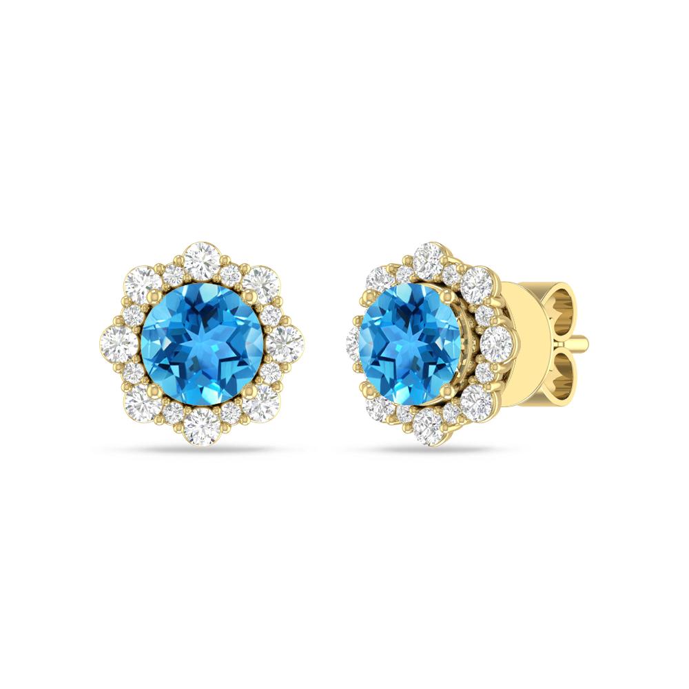 Yellow Gold - Blue Topaz
