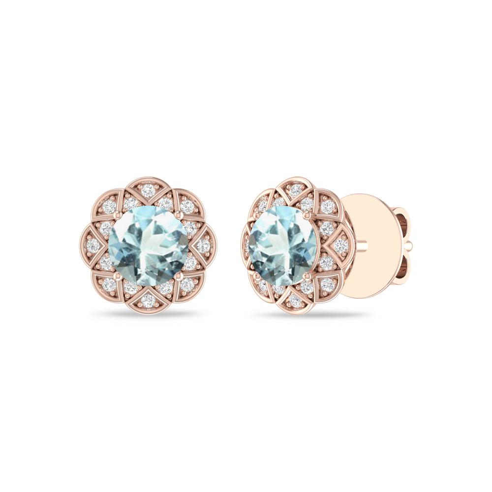 Rose Gold - Aquamarine