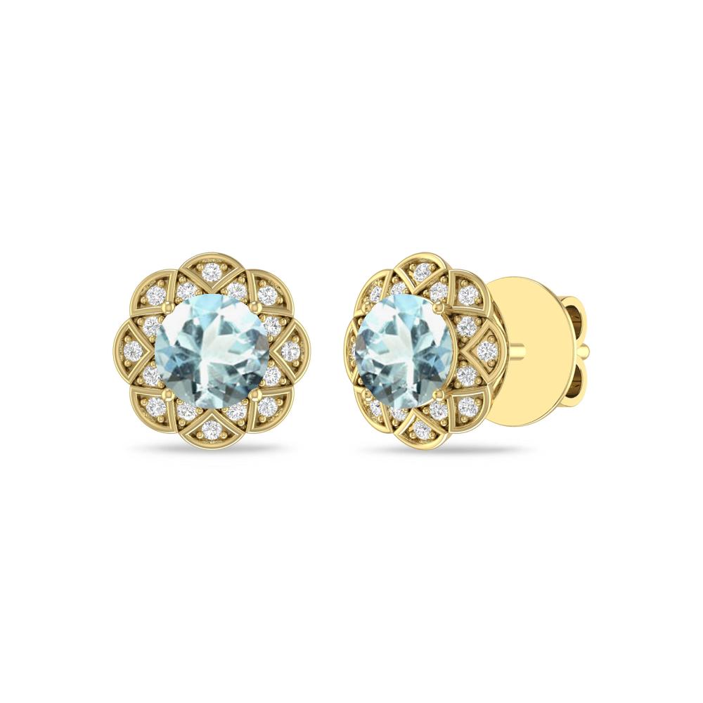 Yellow Gold - Aquamarine