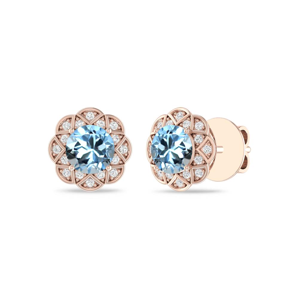 Rose Gold - Aquamarine
