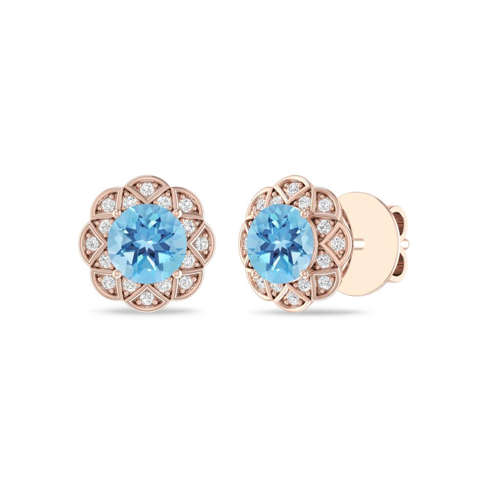 Rose Gold - Blue Topaz