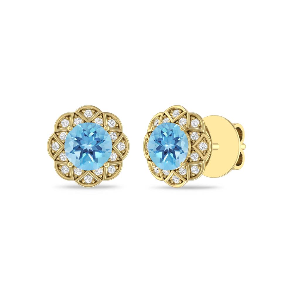 Yellow Gold - Blue Topaz