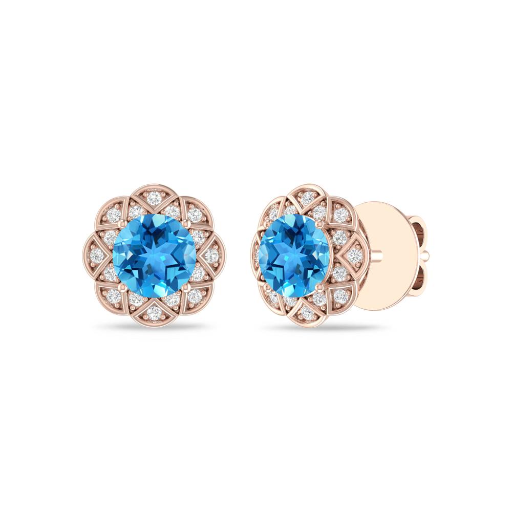 Rose Gold - Blue Topaz