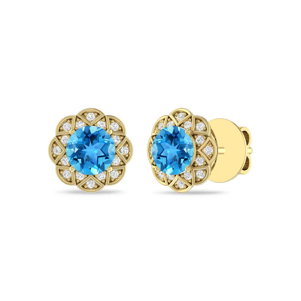 Yellow Gold - Blue Topaz