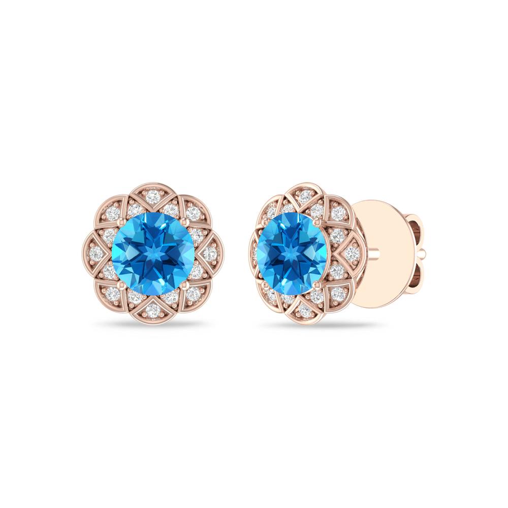 Rose Gold - Blue Topaz