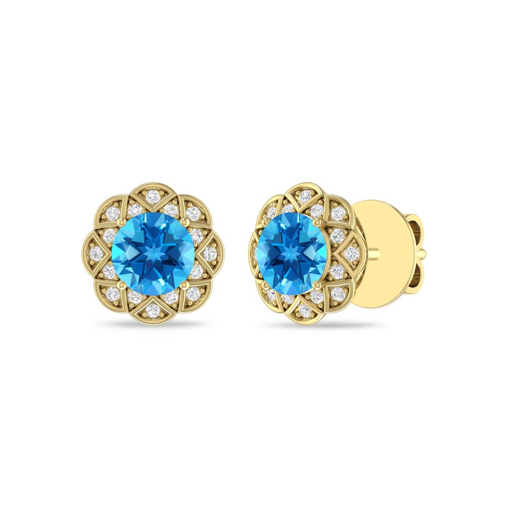 Yellow Gold - Blue Topaz