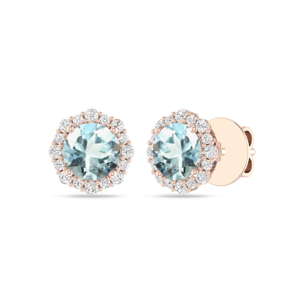 Rose Gold - Aquamarine