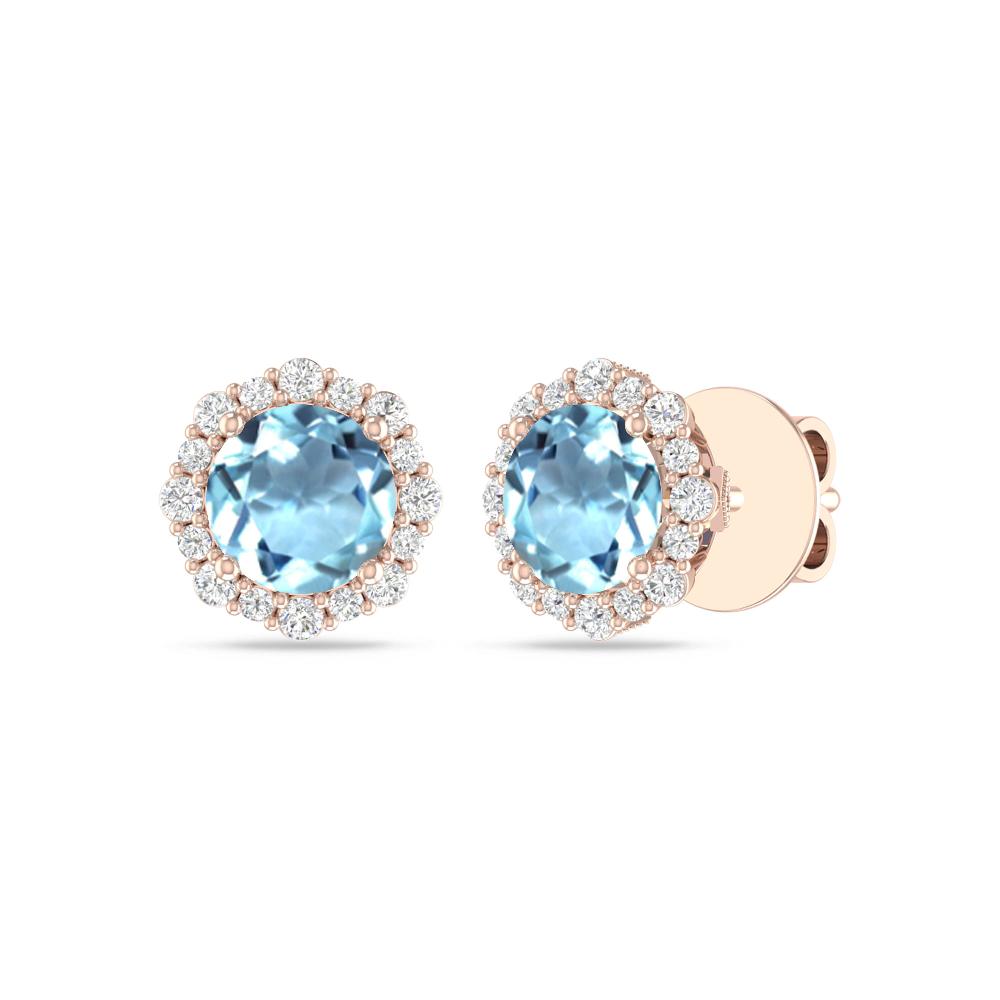 Rose Gold - Aquamarine