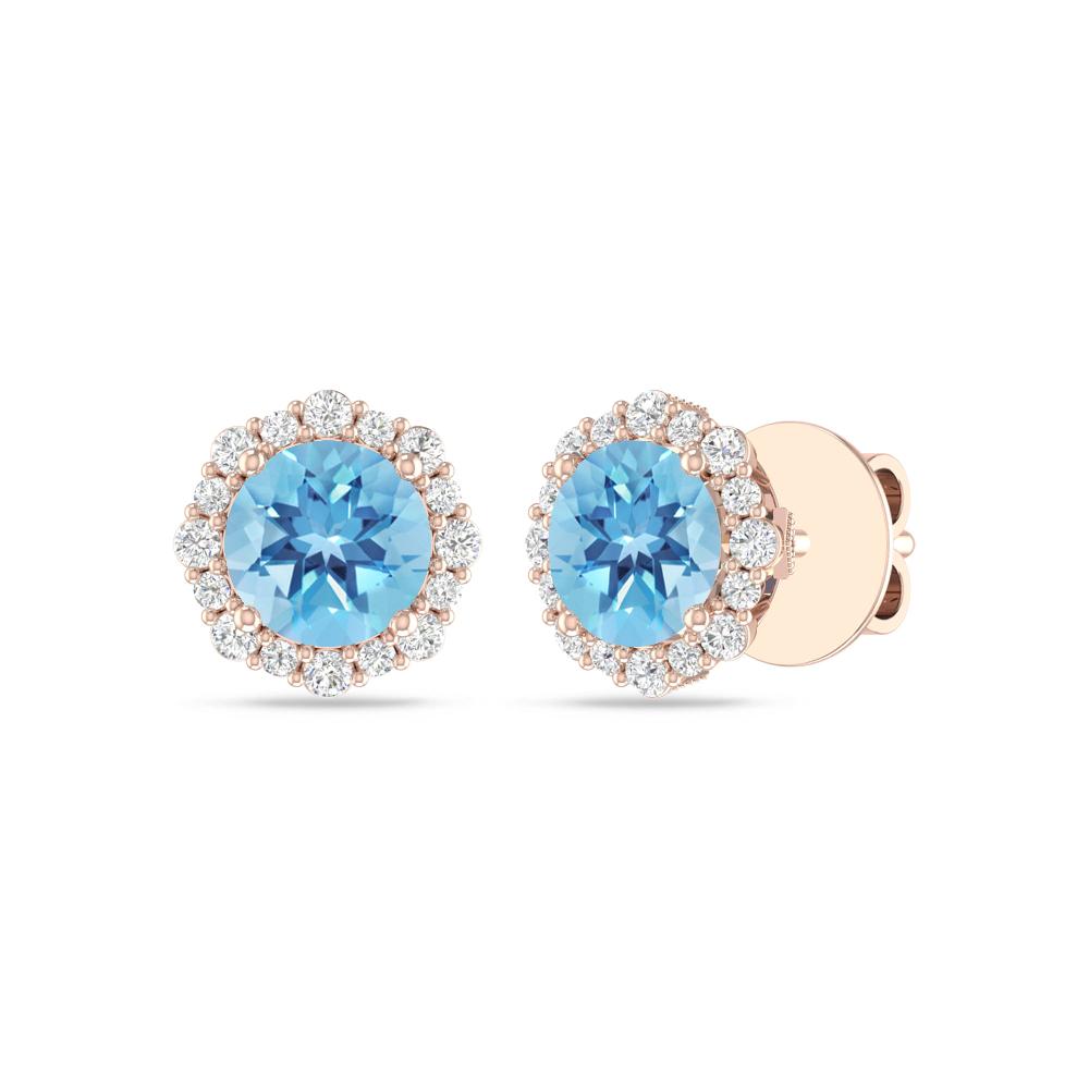 Rose Gold - Blue Topaz