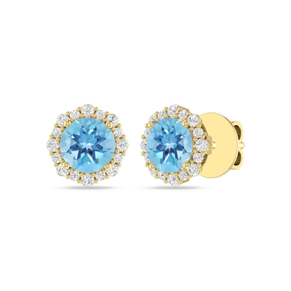 Yellow Gold - Blue Topaz