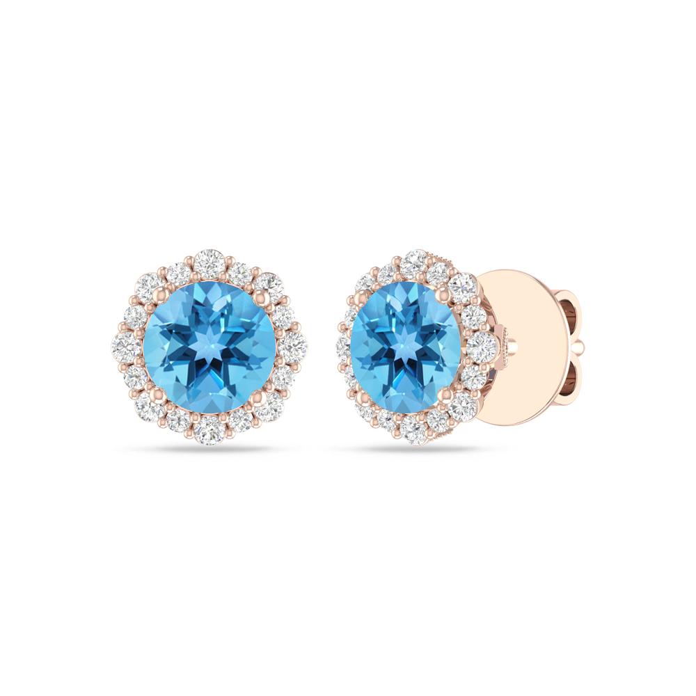 Rose Gold - Blue Topaz