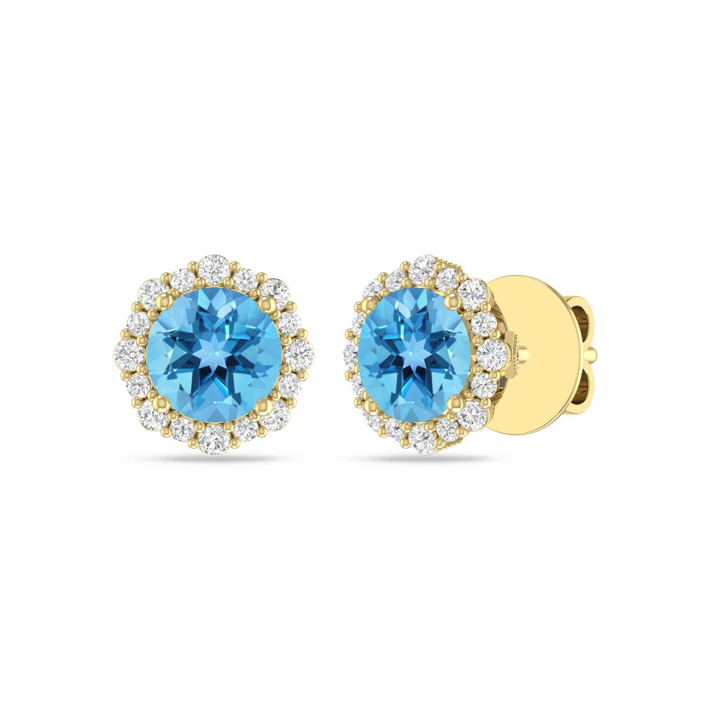 Yellow Gold - Blue Topaz